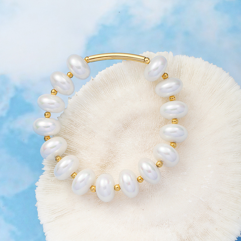 Natural freshwater precious handcrafted bracelets, Baroque pearls, irregular-shaped pearls, versatile light luxury bracelets, pearl wholesale details Picture