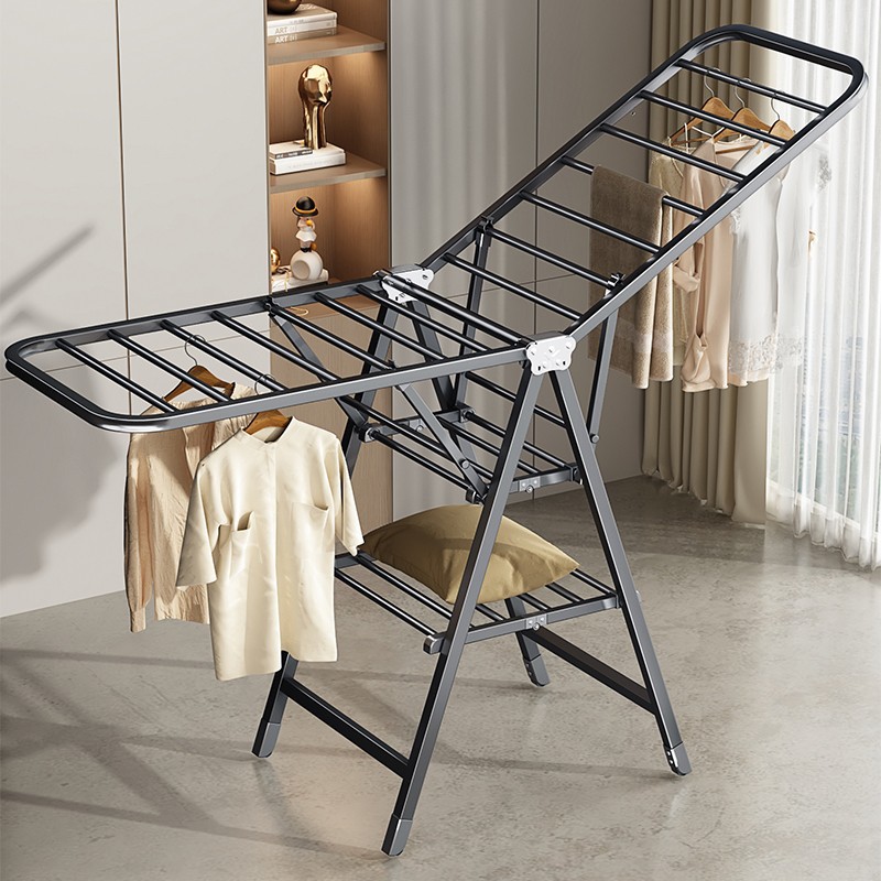 Folding drying clothes rack floor household bedroom balcony drying clothes rack indoor baby cool drying hanging rod drying quilt ware