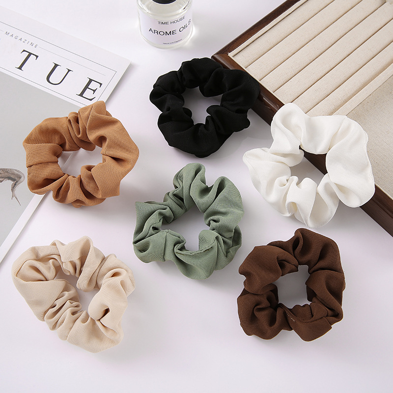 Cross-border large intestine circle, fashionable fabric twill hair band, popular bun hair rope, ponytail hair rope, large intestine circle hair accessory pic 4