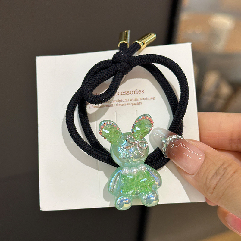 韩国绿色小清新发卡满钻水晶小熊发夹可爱米奇鸭嘴夹边夹刘海卡子