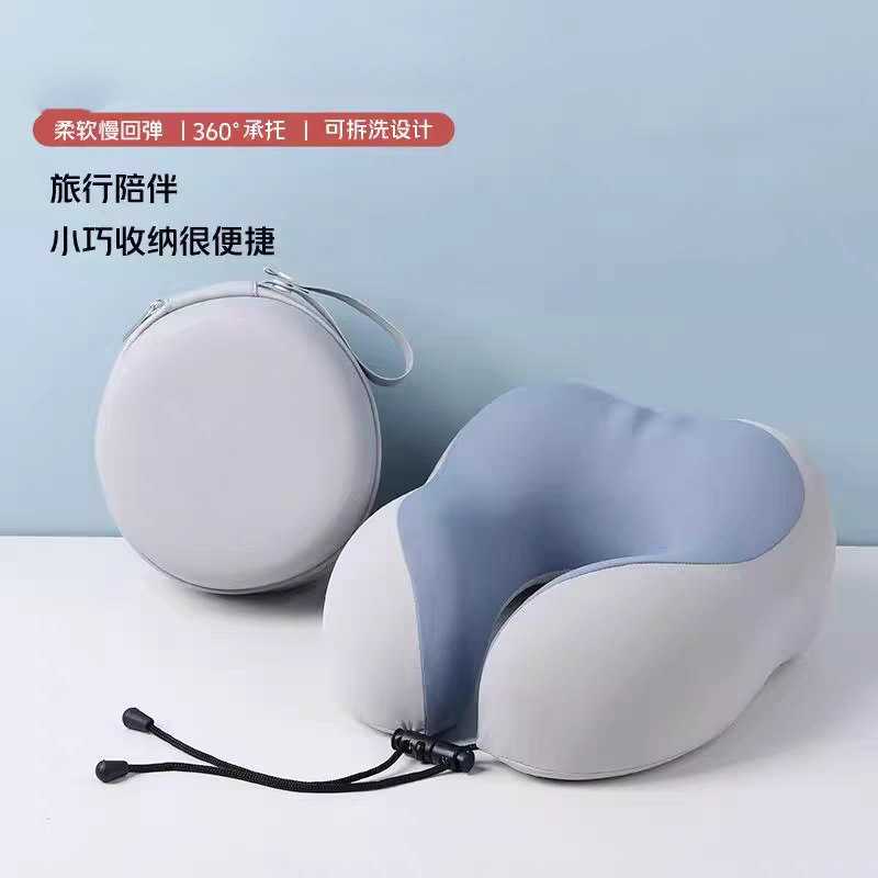 Portable Memory Foam U-Shaped Pillow, Travel Neck Pillow, Airplane Sleeping Pillow, Neck Pillow, Cervical Neck Rest, U-Shaped Pillow Item Picture