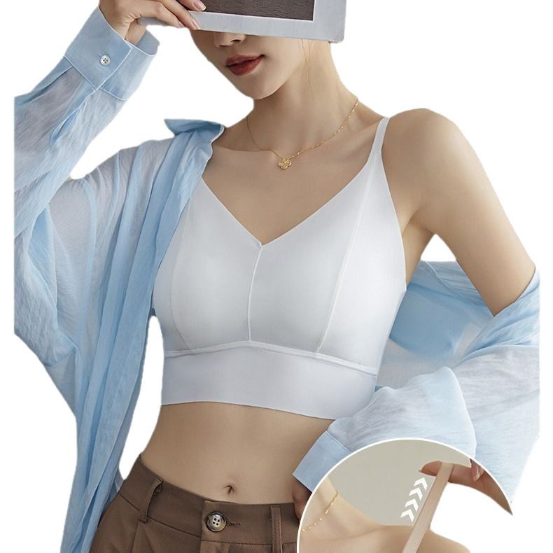 吊带/莫代尔內搭背心/短袖夏季/婚纱礼服/背心白底实物图