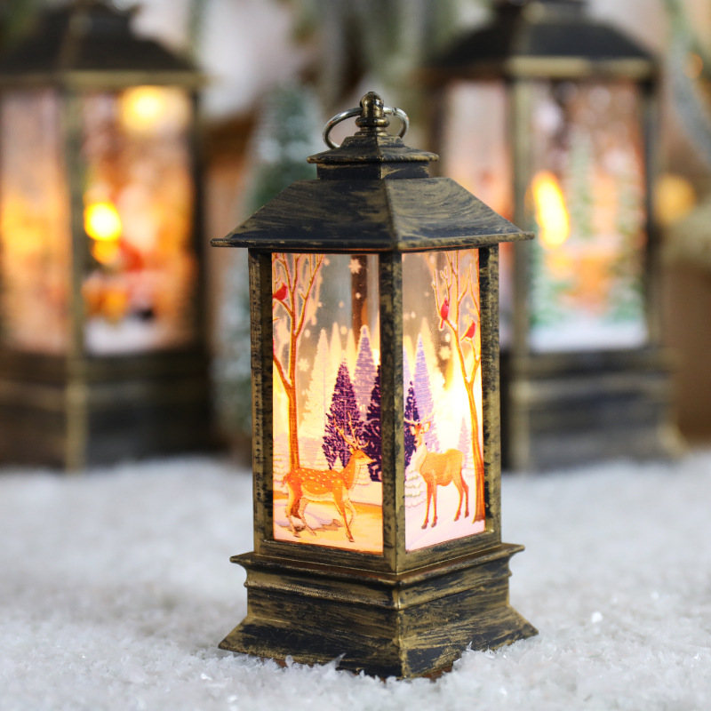 Cross-border new Christmas wind lights, candlestick lights, snowman decorations, night lights, table ornaments, Christmas decorations Item Picture