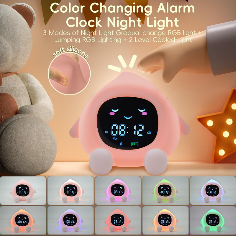 Cross-border 2025 New alarm clock light, breathing light, silicone light, pat light, night light, white noise sleep device, music light Specification image