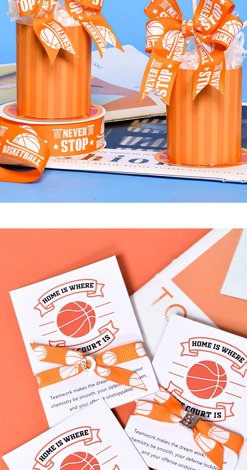 Wanduan Ribbon Cross-border new Product Hot Sale Mall Scene decoration ball series printed ribbon Peripheral basketball ribbon pic 14