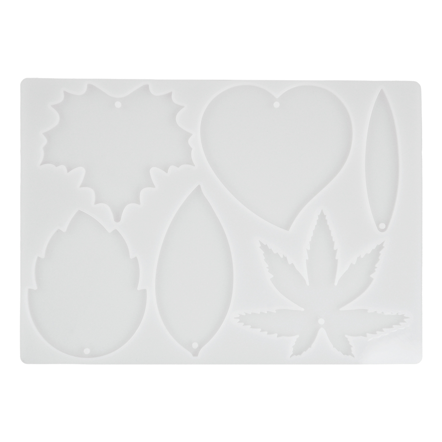diy crystal resin blank bookmark mold, leaf and maple leaf resin ruler mold, mirror silicone mold details Picture