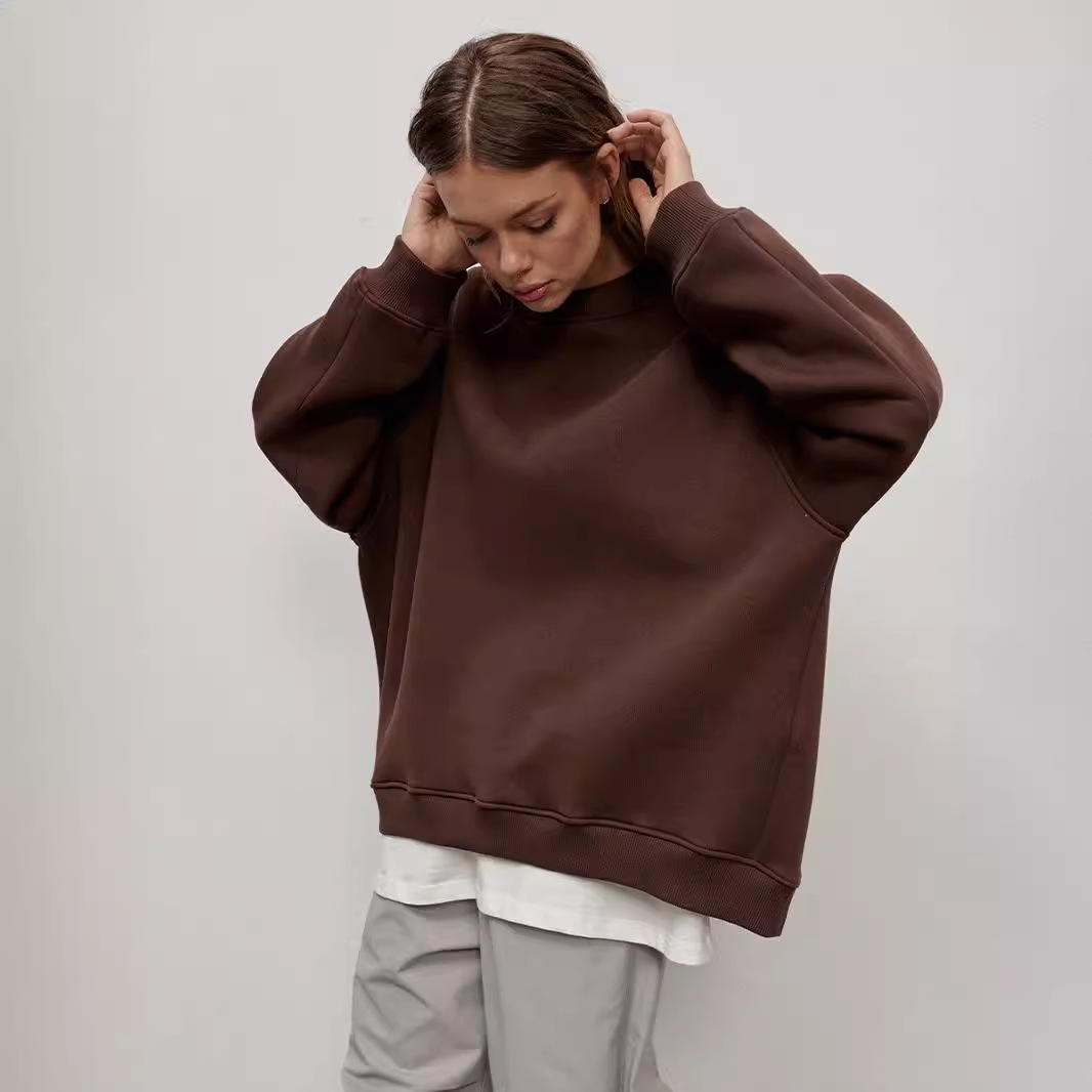 Neutral style hoodie, new cross-border fashion trend women's clothing for autumn and winter in Europe and America, versatile loose fleece hoodie wholesale Application Scenario