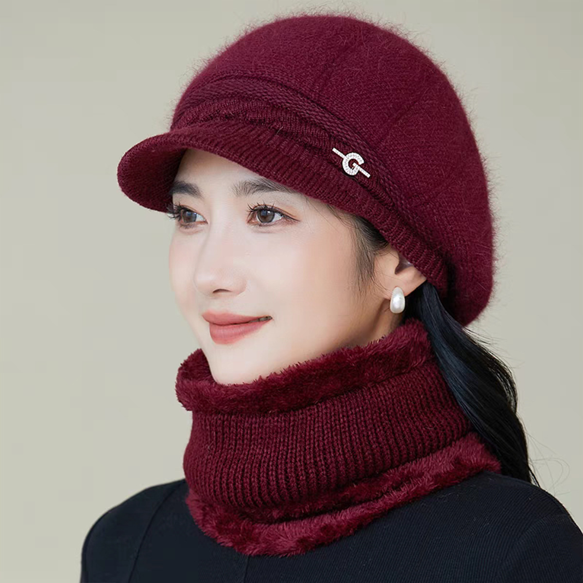 帽子/帽子女连帽可爱/毛绒帽子/棒球帽/帽子女产品图