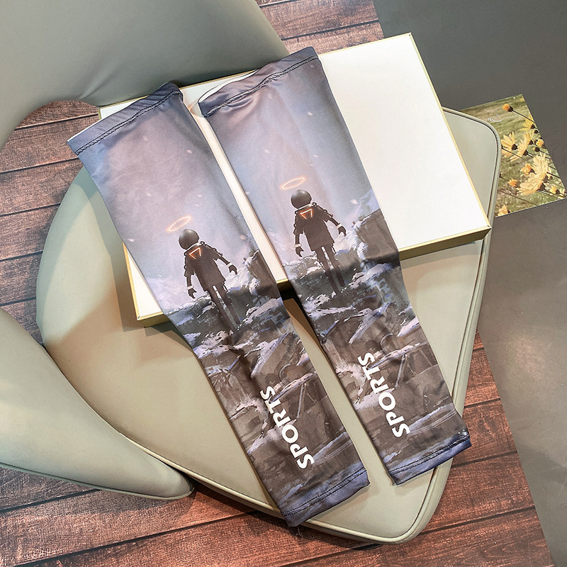 Sun protection sleeves, men's ice silk gloves, tattoo arm protection sleeves, sunshade sleeves, UV protection, cool summer cycling sleeves Specification image