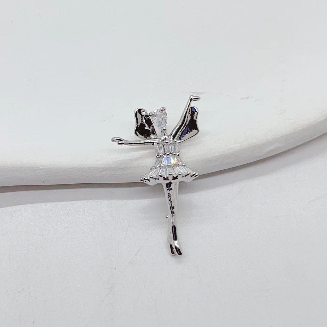 New cross-border dancing angel girl Tifang Zircon high-end copper inlaid zircon bracelet necklace accessory from Europe and America Application Scenario