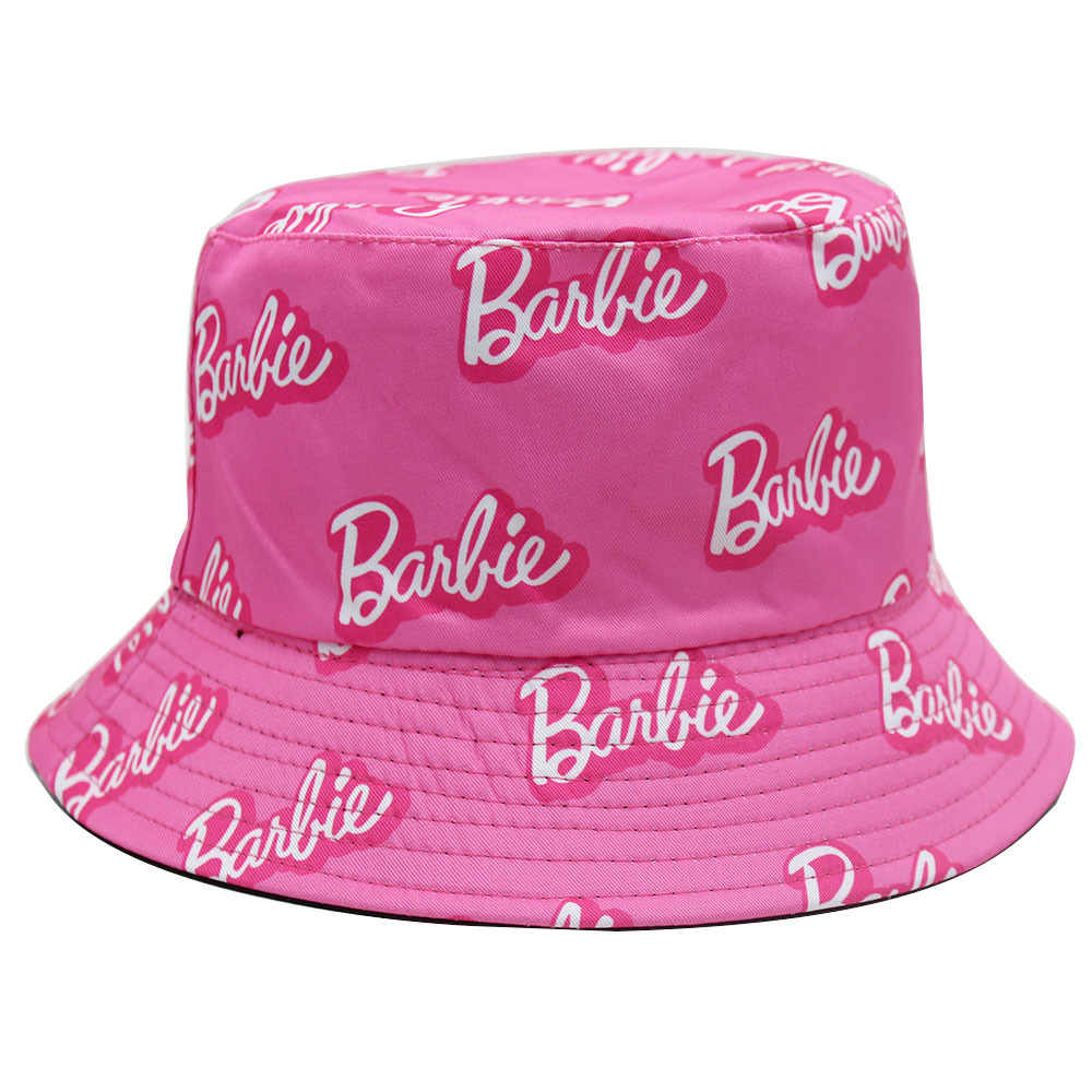 Cross-Border New Barbie Pink Printed Fisherman Hat Macaron Color Women Casual Fashion Pot Hat Trend Item Picture