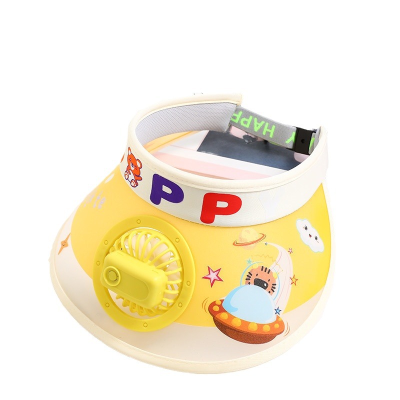 Children's Hat Children's Sun Protection Hat Cute Children's Fan Hat Summer Outdoor Travel Sun Protection Empty Top With Large Brim Hat Multiple Specifications Optional Item Picture