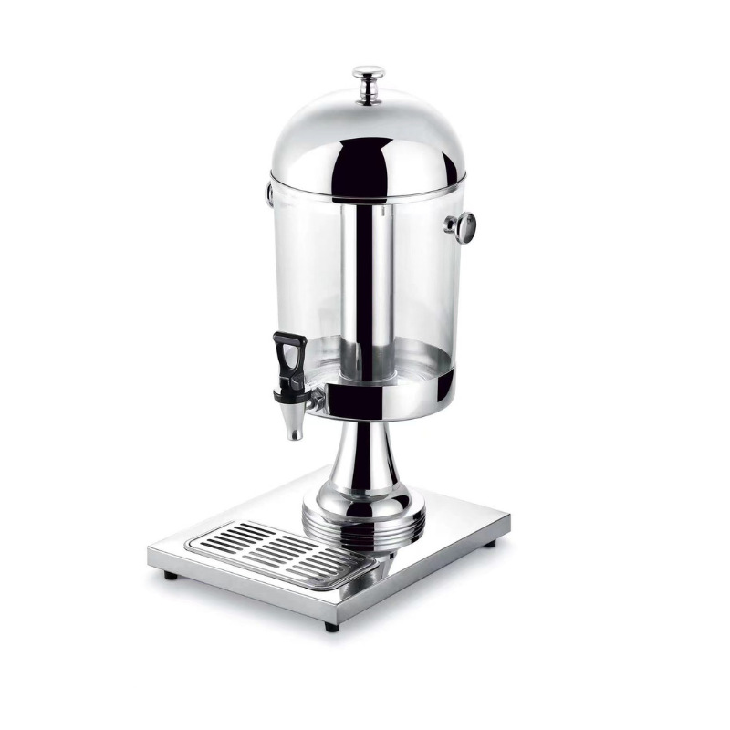 Hotel Buffet Juice Tripod Transparent Tap Hot And Cold Beer Milk Tea Beverage Stainless Steel Juice Tripod Application Scenario