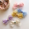 New early spring Korean-style sweet multi-layer mesh webbing bow, children's side clip, top clip, pressure clip hair accessory and headwear Specification image