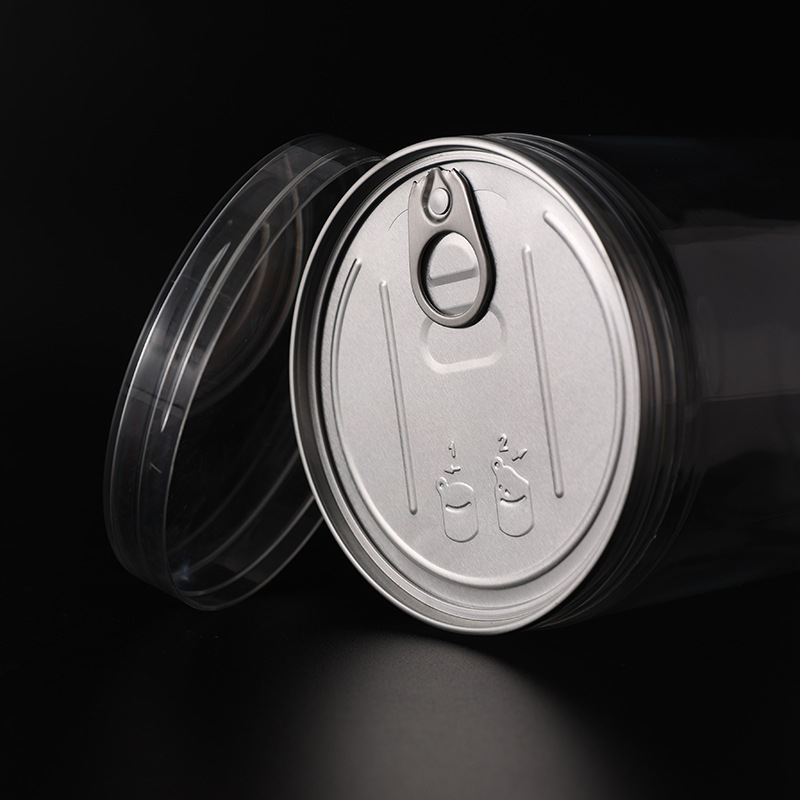 75 Caliber Nut Tea Sealed Cans Transparent Pet Plastic Baking Cookies Packaging Food Cans Wholesale details Picture