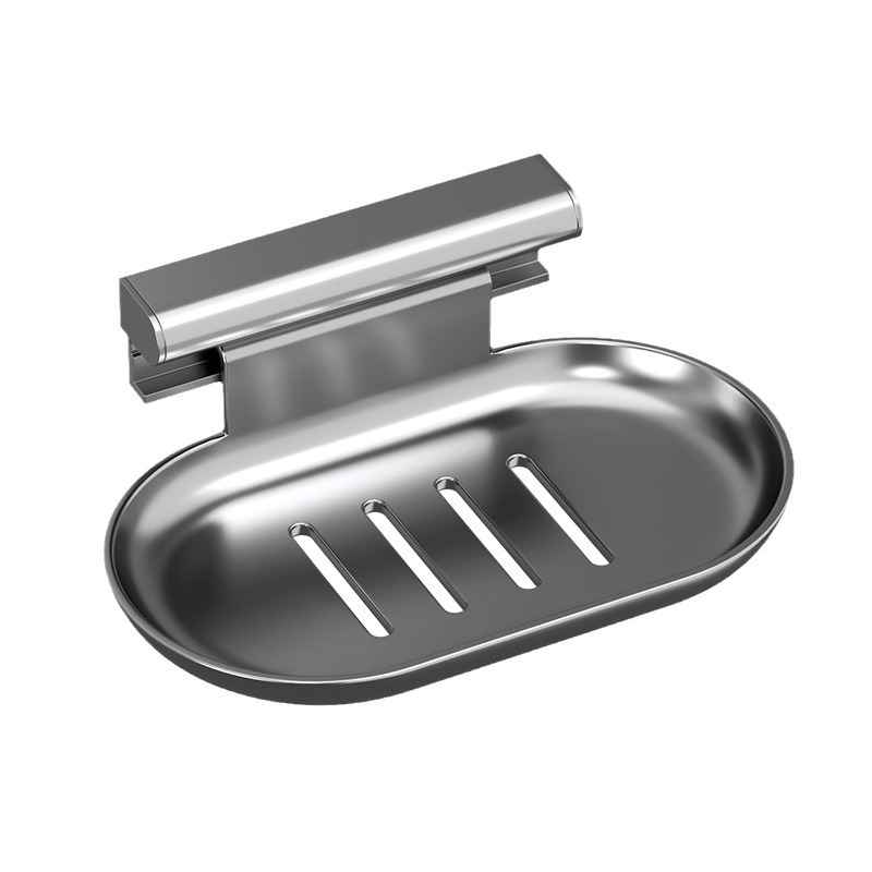 Bathroom egg-shaped soap rack, wall-mounted draining soap box without drilling holes, toilet double-layer storage soap dish rack Item Picture