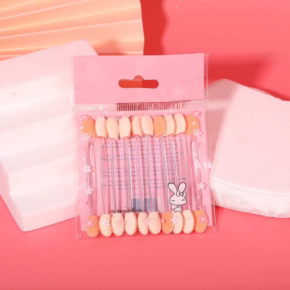 Hot-selling double-headed sponge eyeshadow stick, disposable mini portable eyeshadow brush, eye makeup brush pic 20
