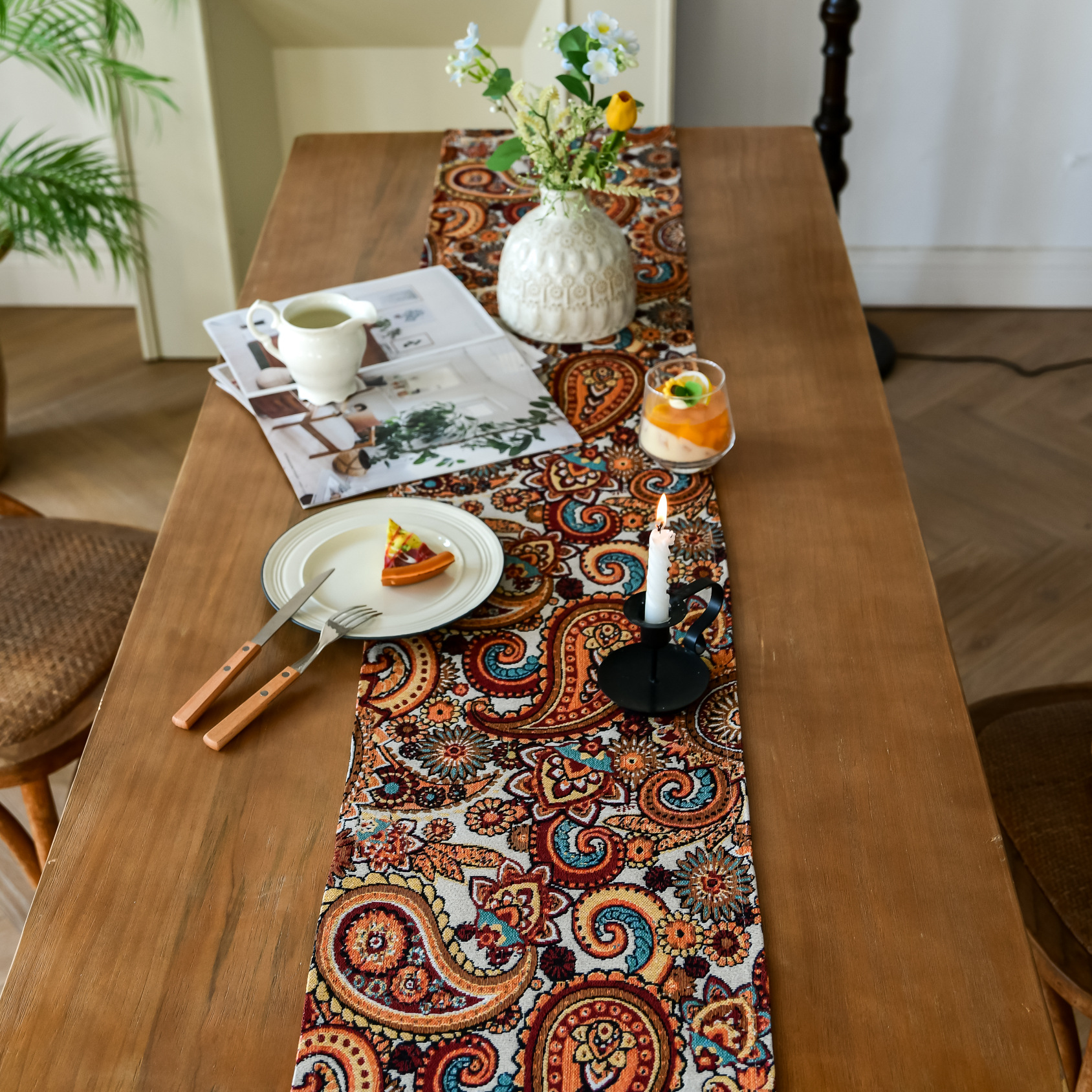 New Bohemian ethnic style heat insulation and anti-scald long strip Suzhou table flag Tea Flag TV cabinet cover wholesale from the manufacturer pic 89