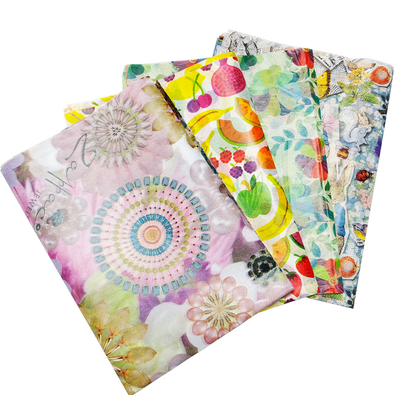 透明拷贝纸礼花包装 印刷1-6色tissue棉彩印印刷雪梨纸定制厂家