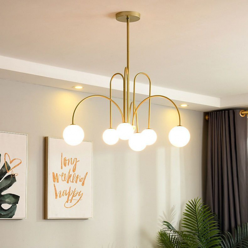 Nordic chandelier for living room and bedroom, modern and simple magic bean molecule, popular restaurant, creative and individual, ins clothing store lamp