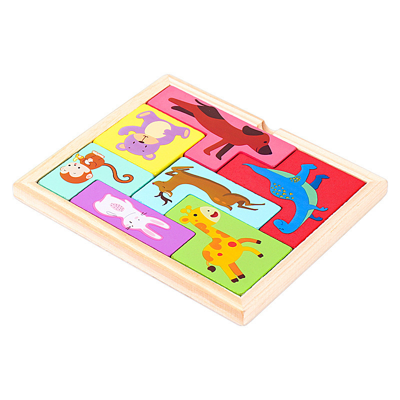 New children's 3D jigsaw puzzle toy for kindergarten early education: Dinosaur, fruit, digital animal, cognitive matching and building board Item Picture