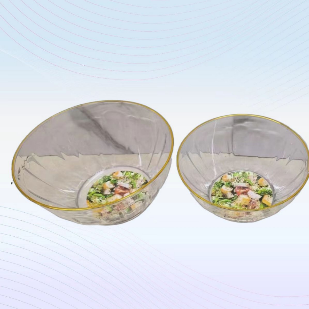 New creative golden-edge transparent fruit platter, a light luxury fruit storage tray with a golden-edge base and dried fruit platter Specification drawing