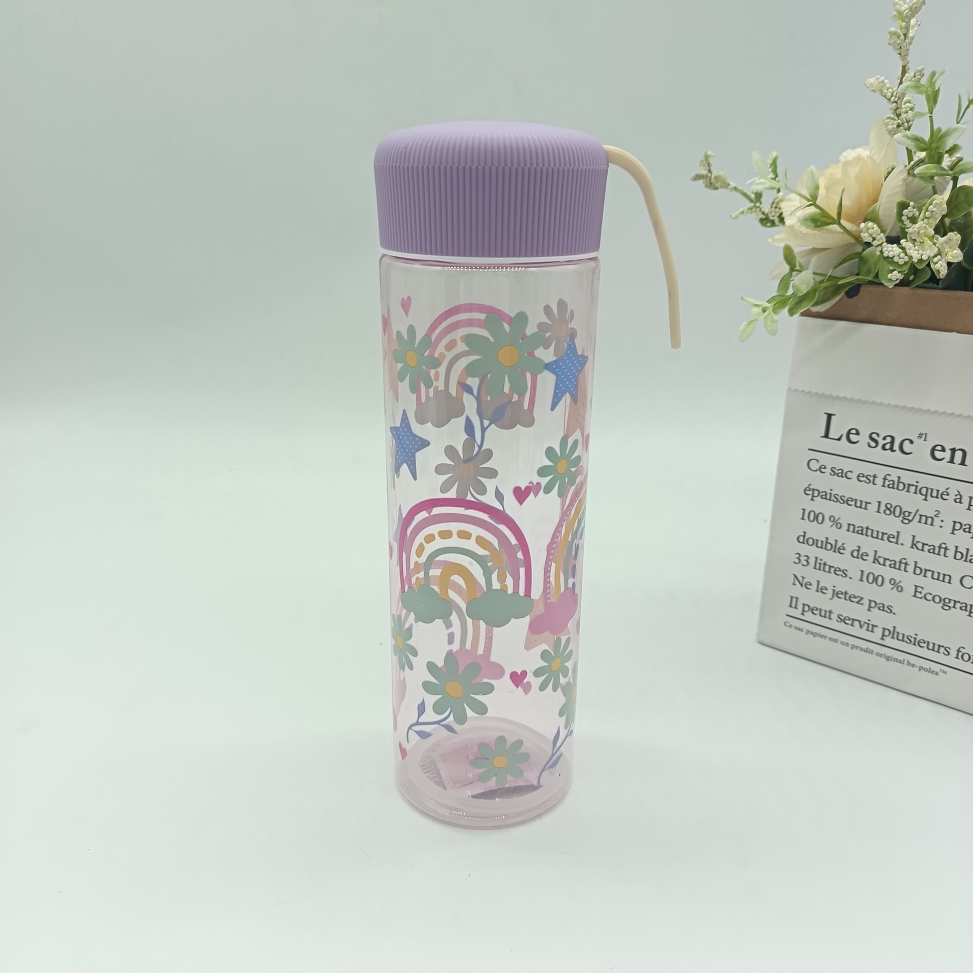 Amazon wholesale summer space cup with screw cap for direct drinking, cute and girlish water cup, portable sports water bottle full figure