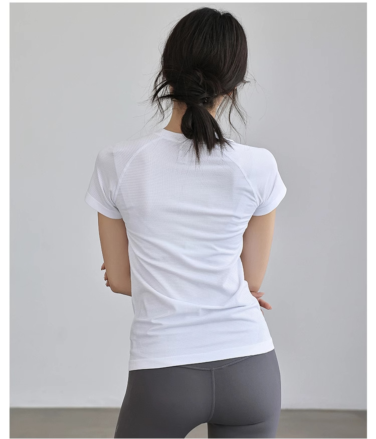 Weightlifting Fairy Summer Thin Sports short-sleeved women yoga running quick-drying top Slimming Casual T-shirt Outdoor training clothing POLO shirt pic 25