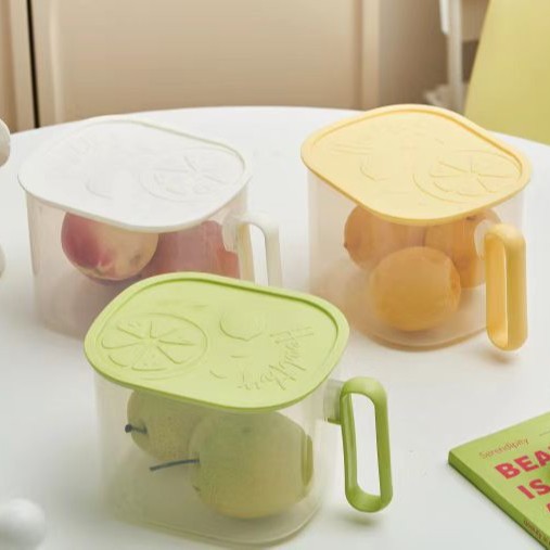 New refrigerator storage box with lid, transparent large-capacity storage box, fruit and vegetable preservation box, food-grade vegetable preservation box