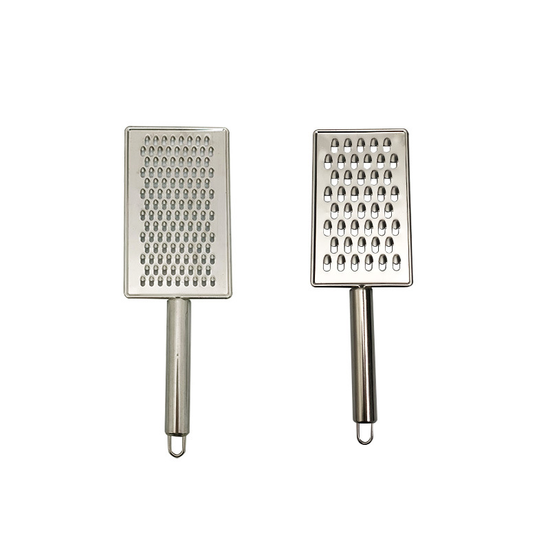 Stainless steel generous radish planer small hole big hole dual purpose planer round pipe steel handle multi-function fruit and vegetable grater Item Picture