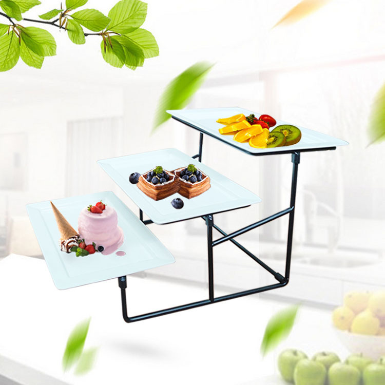 餐厅自助餐展示架 蛋糕水果托盘 甜品寿司摆台试吃盘 三层点心架