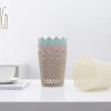 Desktop bucket storage basket storage frame, hollowed-out rattan woven paper basket storage bucket Specification image