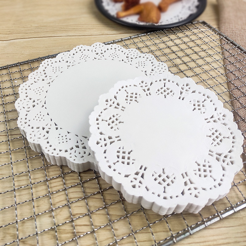 Factory Direct Supply Of Circular Flower Bottom Paper Flower Edge Paper Fried Food Pastry Pad Paper Oil Blotting Paper Baking Paper 140 Pieces details Picture