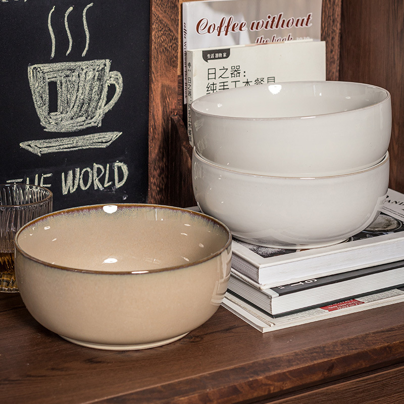 Soup Bowl Ceramic Large Soup Bowl Household Ramen Bowl Tableware High Appearance Level Noodle Bowl Jingdezhen Large Capacity Bowl Wholesale Specification drawing