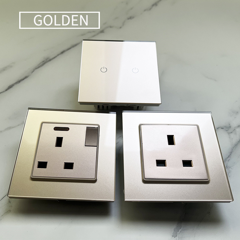 香港澳13A/插座帶USB方脚/轻触摸电制面板产品图