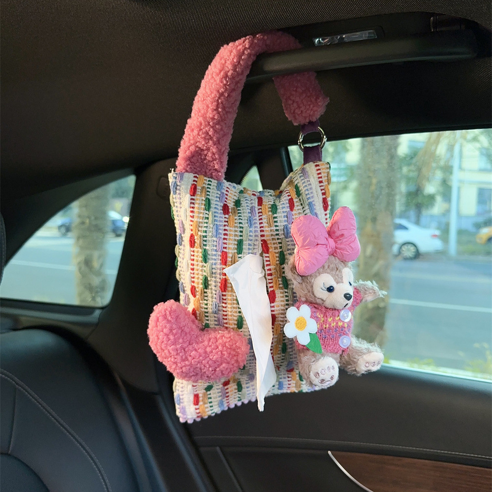 Car multi-functional hanging cartoon cute paper towel box bag inside the car front and back car supplies network red Application Scenario