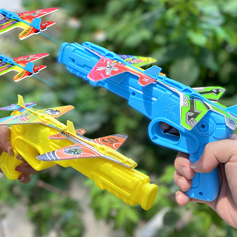 抖音同款泡沫弹射飞机 儿童男孩玩具手抛滑翔枪发射器模型跨境详情图4