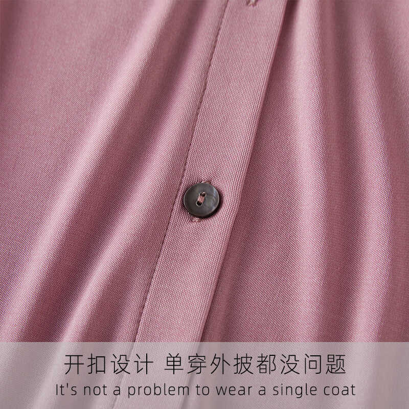 Heavyweight knitted silk V-neck cardigan T-shirt for women, simple and elegant mulberry silk, versatile top, skin-friendly and breathable short-sleeved Specification image