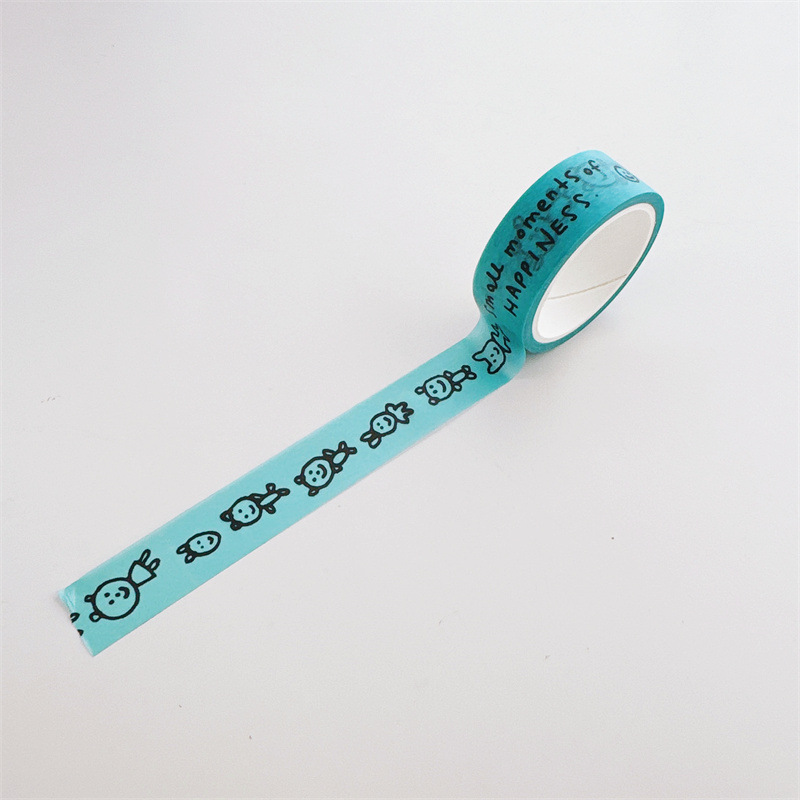 【5 meters 】 Korean InS-style washi tape simple cartoon character English planner material sticker tape Item Picture