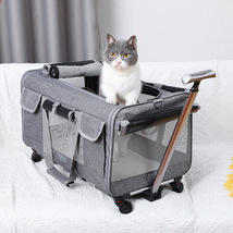 新款猫包超大便携宠物拉杆箱可拆卸带轮拉杆包透气可折叠宠物包