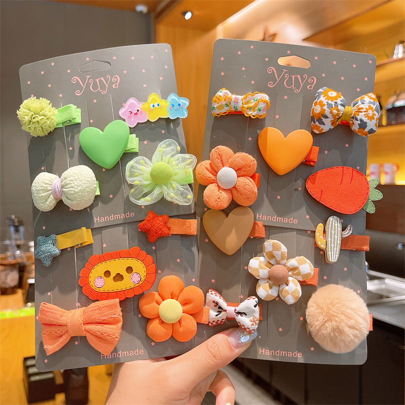 Children's Cartoon Fabric Flower Hairpin Baby Liu Haihai Clip Girls Hair Free Headwear Network Red 2022 New Model