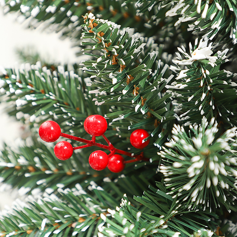 Amazon New White Pointed Red Fruit Green Christmas Tree Custom Processing Source Factory Green Pvc Bare Tree Application Scenario