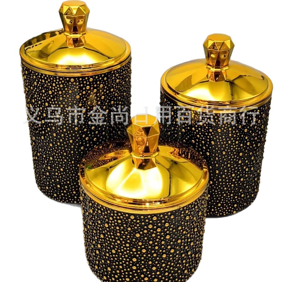 Plastic brick and stone lid, solid color transparent storage tank without a base, sealed kitchen five-grain and miscellaneous storage tank with color box Item Picture