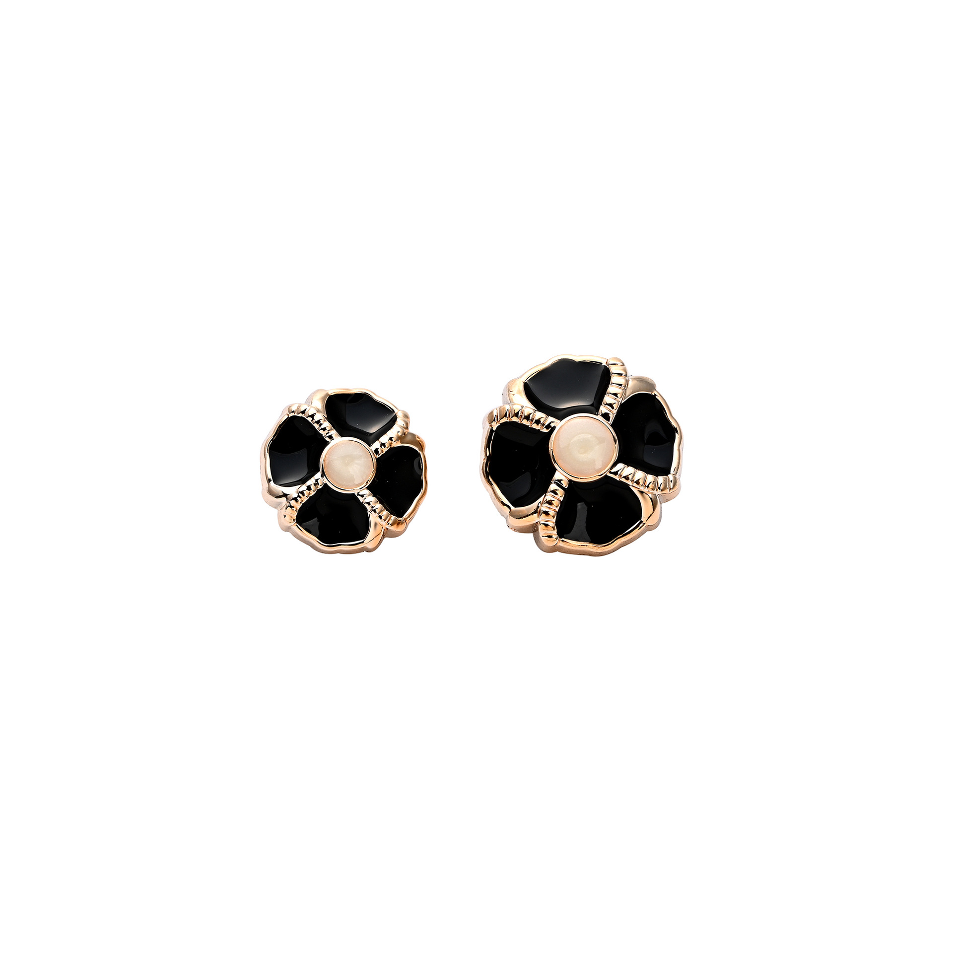 Four-leaf clover gold edge beaded knitted button, heavy industry high-end fabric button, shirt button, decorative button, factory customization Item Picture