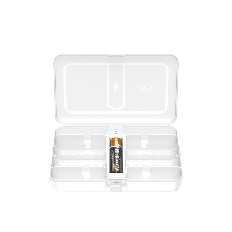 Nanfu Battery Measuring small White Box electrical Appliance, No. 5 and No. 7 battery storage box, battery power measuring appliance, energy concentration box Item Picture