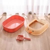 Extra-large cat toilet with high edge, sand-leaking pedal, semi-enclosed cat litter box, cat litter shovel and pet supplies wholesale Specification image