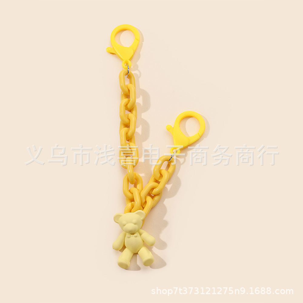 "2024ins Colorful Bear mobile phone chain diy chain Mobile phone chain phone case Earphone crossbody bag Double Buckle Pendant chain. Specification image