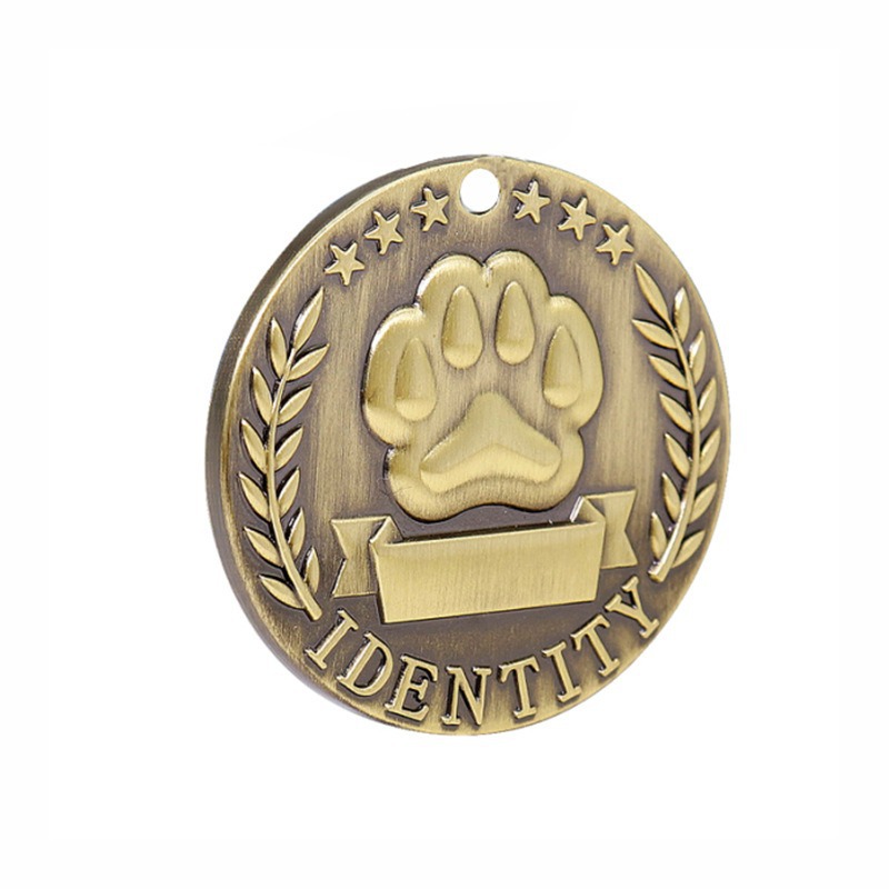 Cross-border blast pet hanging dog placa de identificación de acero inoxidable etiqueta de perro etiqueta de identificación llavero una pieza de repuesto Item Picture