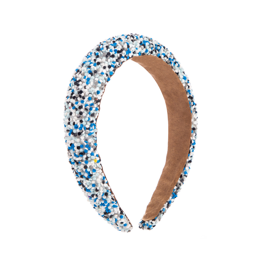 European And American Headband Wide Edge Headband Cloth Sponge Colorful Rice Beads Sequin Hair Accessories Trend Party Headwear Accessories Wholesale Application Scenario
