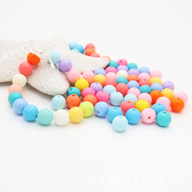 Factory direct sales of macaron-colored rainbow acrylic loose beads children's diy bracelets, earrings, and epoxy resin jewelry accessories